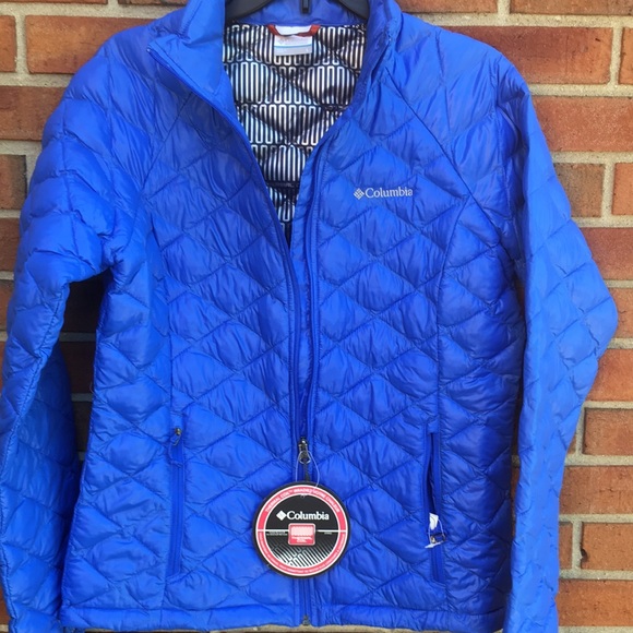 New! Columbia White Pine Thermal Coil Blue Quilted Packable Jacket Large - Picture 5 of 16